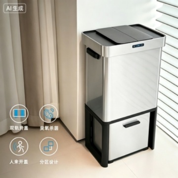 Smart Induction Waste Bin 19 Gallon with Lid for Home and Business
