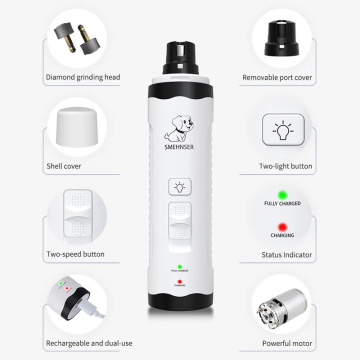 Rechargeable USB Dog Nail Grinder - Electric Pet Grooming Polisher for Cats and Dogs