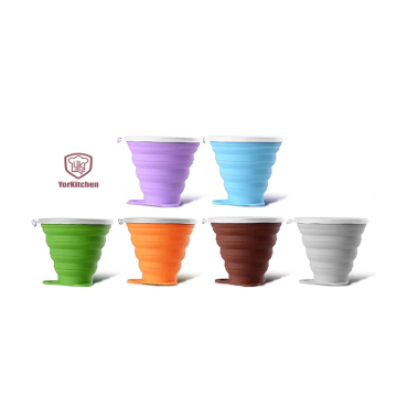 Collapsible Silicone Camping Cup with Lid