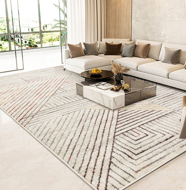 Modern Soft Carpets in Beige and Warm Grey for Living Room Décor - Size 8x11, 240x330