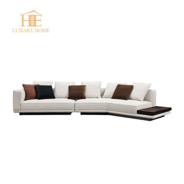 Modern L Shape Curved Metal Sectional Sofa for Villa
