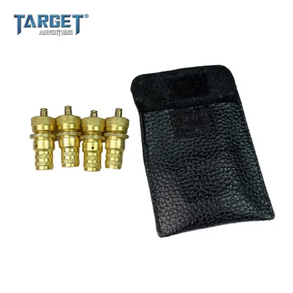 High-Quality Brass Tuff Stuff Tire Deflator Kit - 4 Items with Bag