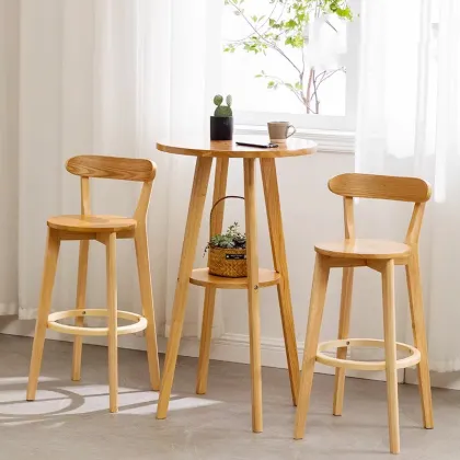 American Nordic Solid Wooden Bar Stool