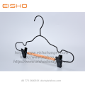 EISHO Percha de metal de madera negra para niños con clips