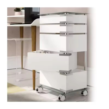 Barber Shop Trolley 3 Layers Steel Shelf Salon Serving 3-tier Trolley Table and Drawer Salon Furniture