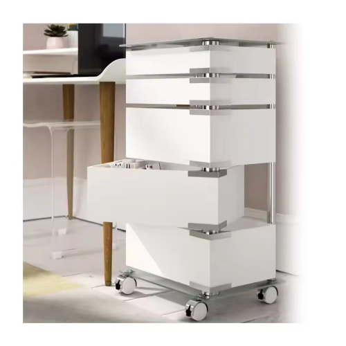 Salon Trolley Cart High Quality High Gloss Black Hair Stylist Trolley Pedicure Trolley Manicure Pedicure Trolley Salon Furniture Supplier