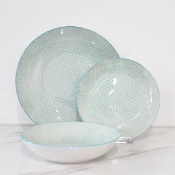 Restaurant 12 Pcs Tableware Sets With Blue Color
