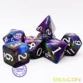 Bescon Starry Night Dice Set Series, 7pcs Juego de dados poliédrico RPG Vía Láctea, Juego de caja de lata