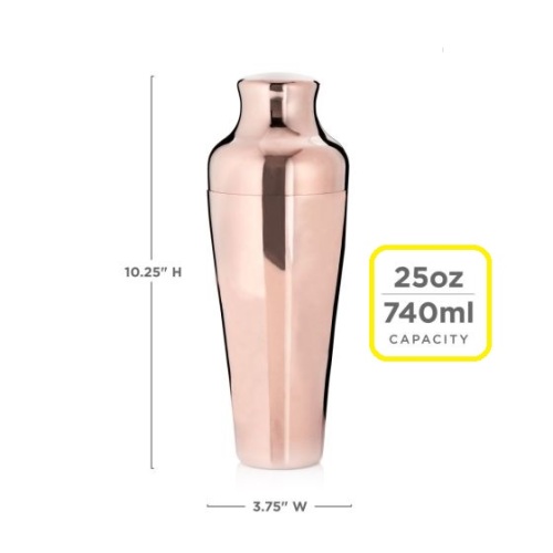 Fransk stil koppar cocktail shaker 25oz