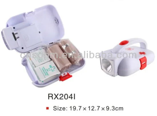 Emergency First Aid Kit with LED Flashlight