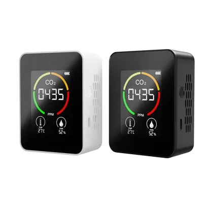Smart Wall-Mounted CO2 Air Quality Detector with Rechargeable Battery
