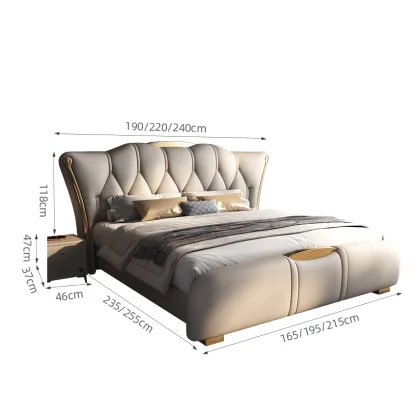 Bedroom Queen Bed Italian Modern Wedding bed