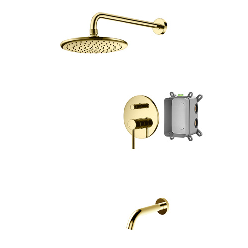 Brushed Nickel Rainforest Shower System With Rain Head