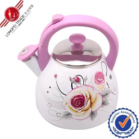 2.8L Best Selling Whistling Elegant Decal Enamel Kettle/Jug