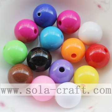 Fashion Lucite Solid 8MM Chunky Acrylic Plastic Round Smooth Ball Beads Charm in Bulk