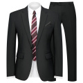 WYWK 2 Piece Men's Suit Wedding Business Party-Black-3XL