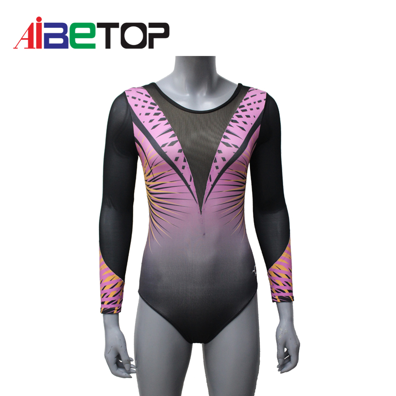 Mesh fabric gymnastic leotards