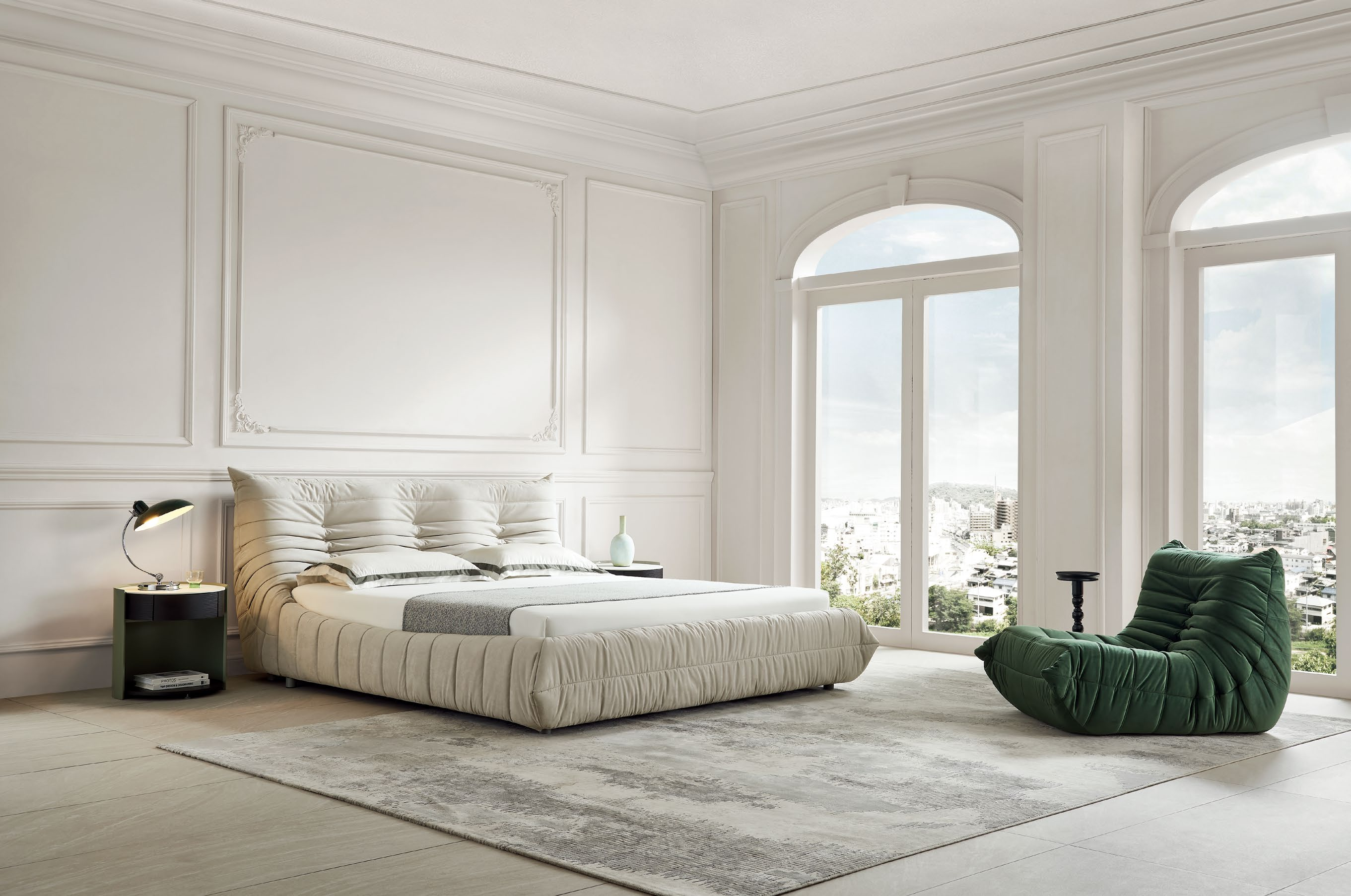 Nordic Leather Bed Modern Simple Master Bedroom