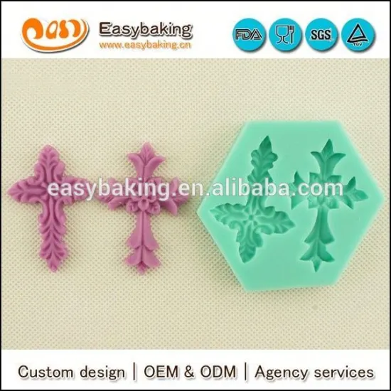 Custom cross silicone soap molds for cake decorating and Arts & Crafts