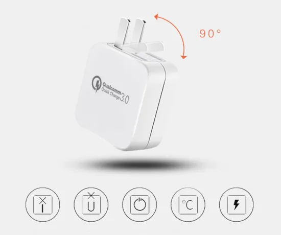 Quick charger adapter black color 1 USB port