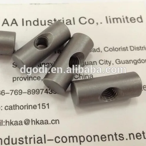 heat treated harden steel cross dowel nut, barrel nut furniture, cylinder nut