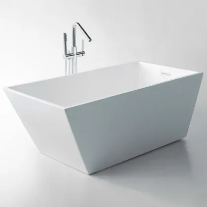 Acrylic Freestanding Rectangular Bathtub Black