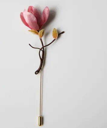 National Style Intangible Cultural Heritage Brocade Orchid Blossom Brooch