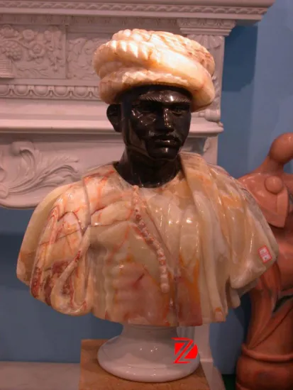 Man stone bust sculpture