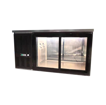 Double Direction Sliding Door Custom Compressor Refrigerator Beer Display Cabinet with LED Dimmable Lights