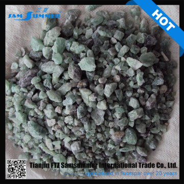 Applied to the electrode raw natural fluorspar fluorite