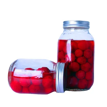 86mm Wide Mouth Glass Ball Mason Jar with Lid and Ring