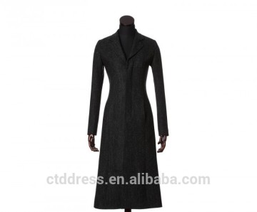 2015 new style 100% cashmere black coat 2015 women fashion clothing