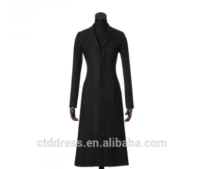 2015 new style 100% cashmere black coat 2015 women fashion clothing
