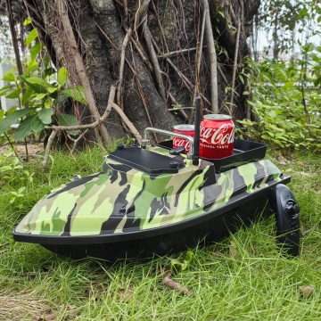 Camo Green V050: The Ultimate Fishing Aid - Bait Boat with Fish Finder, 500M Range, Dual Hoopers, Cruise Function, and LED Lights