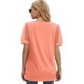 Crew-Neck Woven Short-Sleeved Top