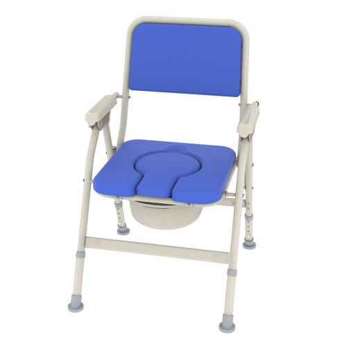كرسي مرحاض بمسند ظهر قابل للطي للاستخدام في غرفة النوم
