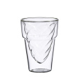 Jiateng high borosilicate double wall coffee glass cup