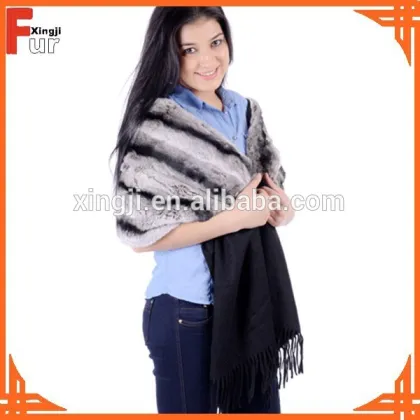 Real Fur + 100 Cashmere Shawl Fur Shawl