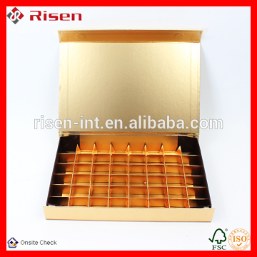 recycle gold card magnetic divider chocolate package boxes