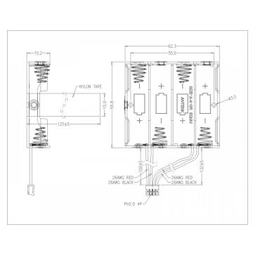 BBA-5-4-4-BR-2 4 частей держатели батареи Параллельное соединение