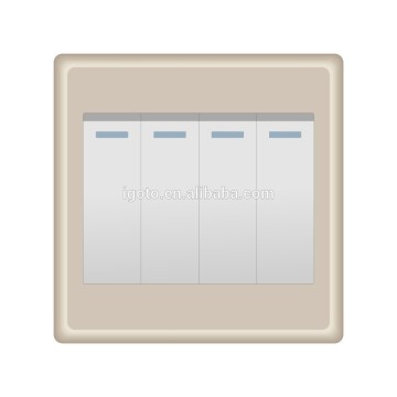 push button switch material british standard wall switch 1gang 1 way brushed-aluminium material