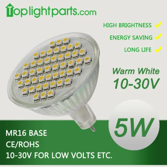 10-30V 12V 24V 3.5W MR16 LED Spotlight Glass Lamp Bulb Warm White 2700-3000K