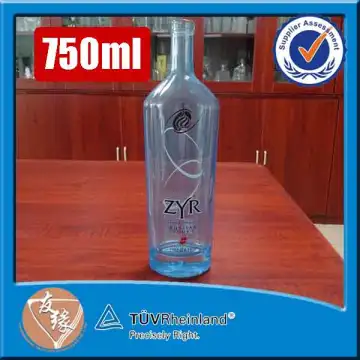 blue vdka cok glass bottle 750ml glass spirit bottles wholesale