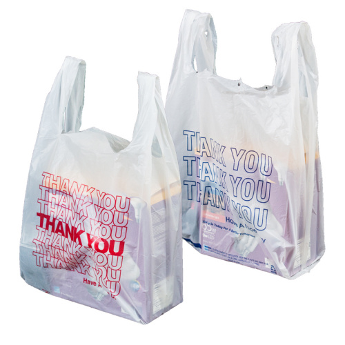 Plastic Produce T-Shiet Food Packaging Carrier Bag Storage Thank You Shopping Bag