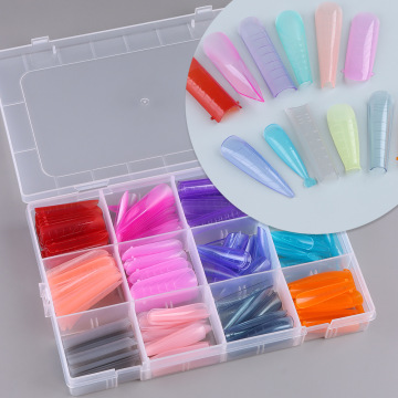 Qianya 288Pcs/box Hot Nail Molds - Colorful French Silicone Molds for Gel Nails