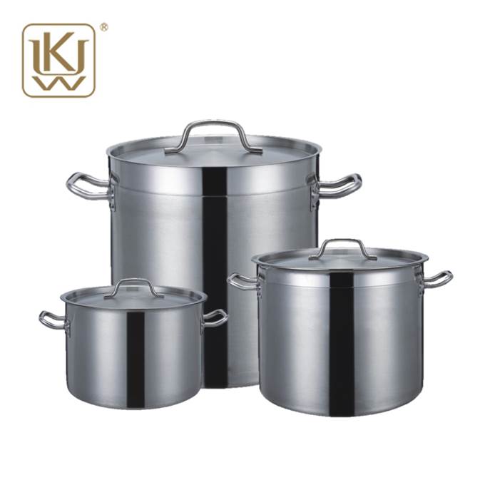 ss cooker shallow stock pot set with steamer