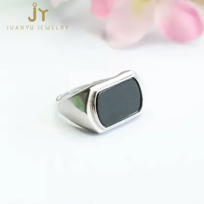 Wholesale Men's S925 Silver Precious Stone, Gemstone, and Myanmar Jade Rings: Green Jade Collection