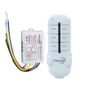 220V Digital Wireless Light Lamp Switch Splitter Box - Remote Control