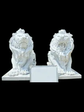 White Marble Lion Statue