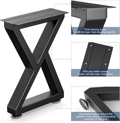 Z Shape Heavy Duty Metal Coffee Table Legs
